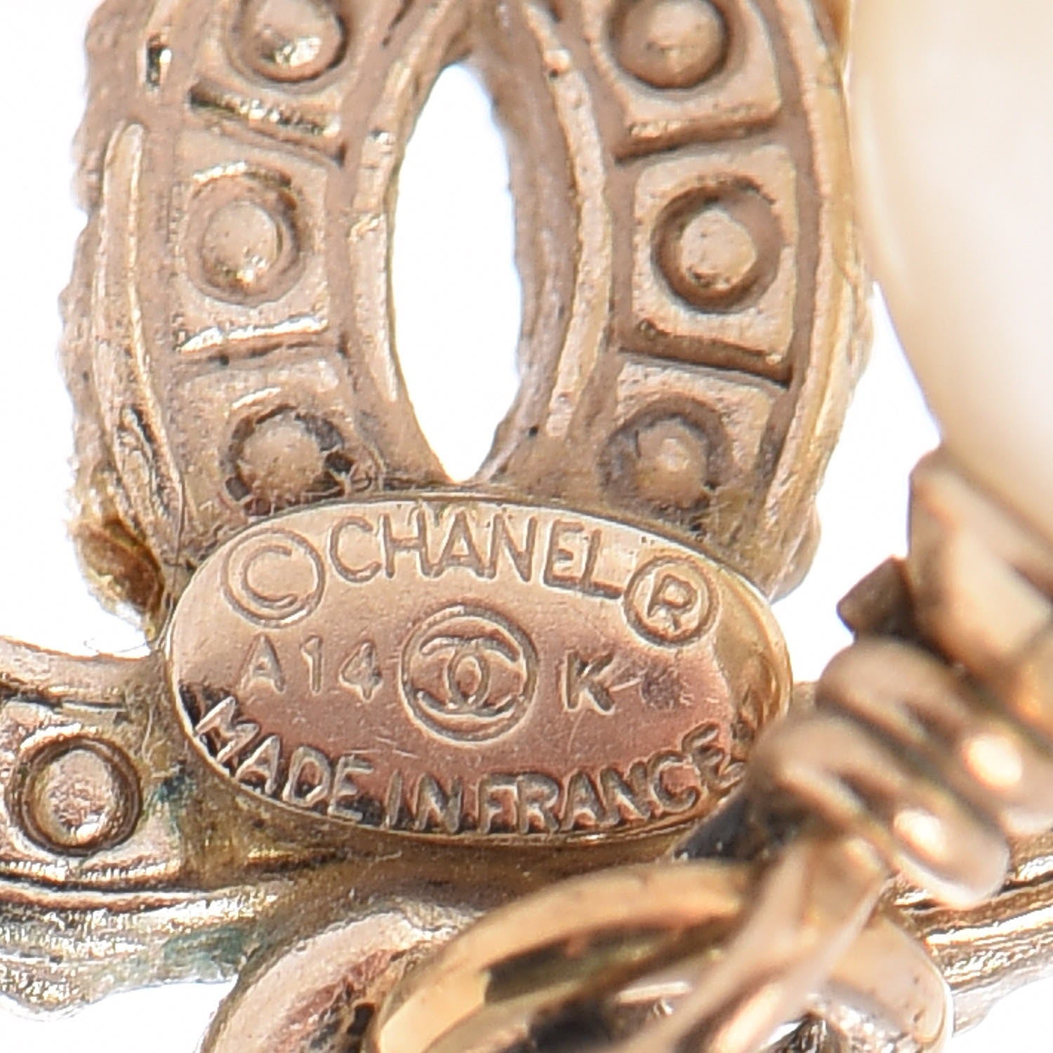 Chanel Pearl CC Drop Earrings Gold 5 of 9