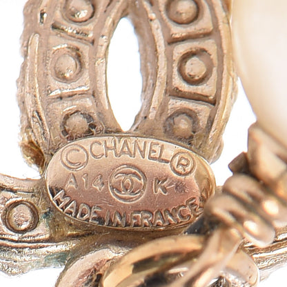 Chanel Pearl CC Drop Earrings Gold 5 of 9