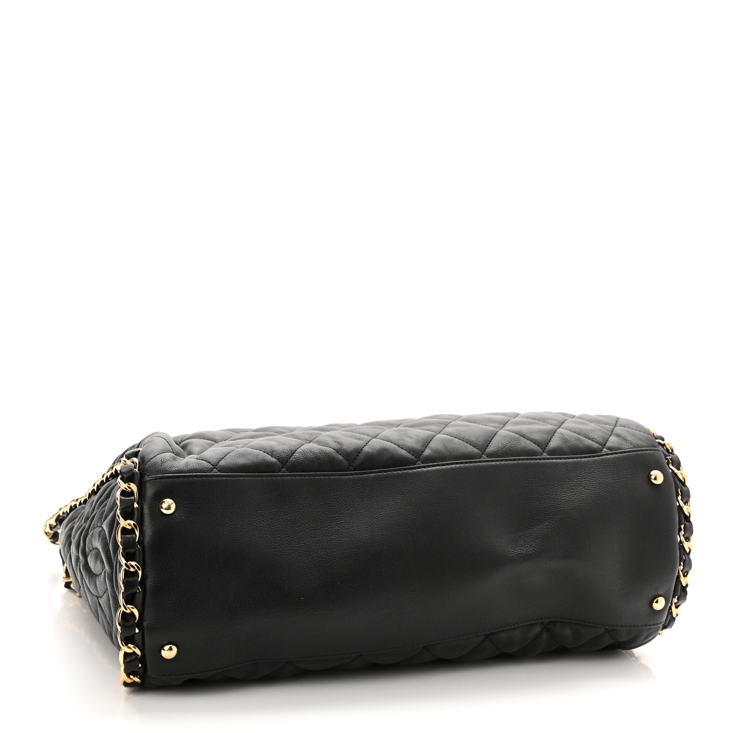 Calfskin Quilted Large Chain Me Hobo Black