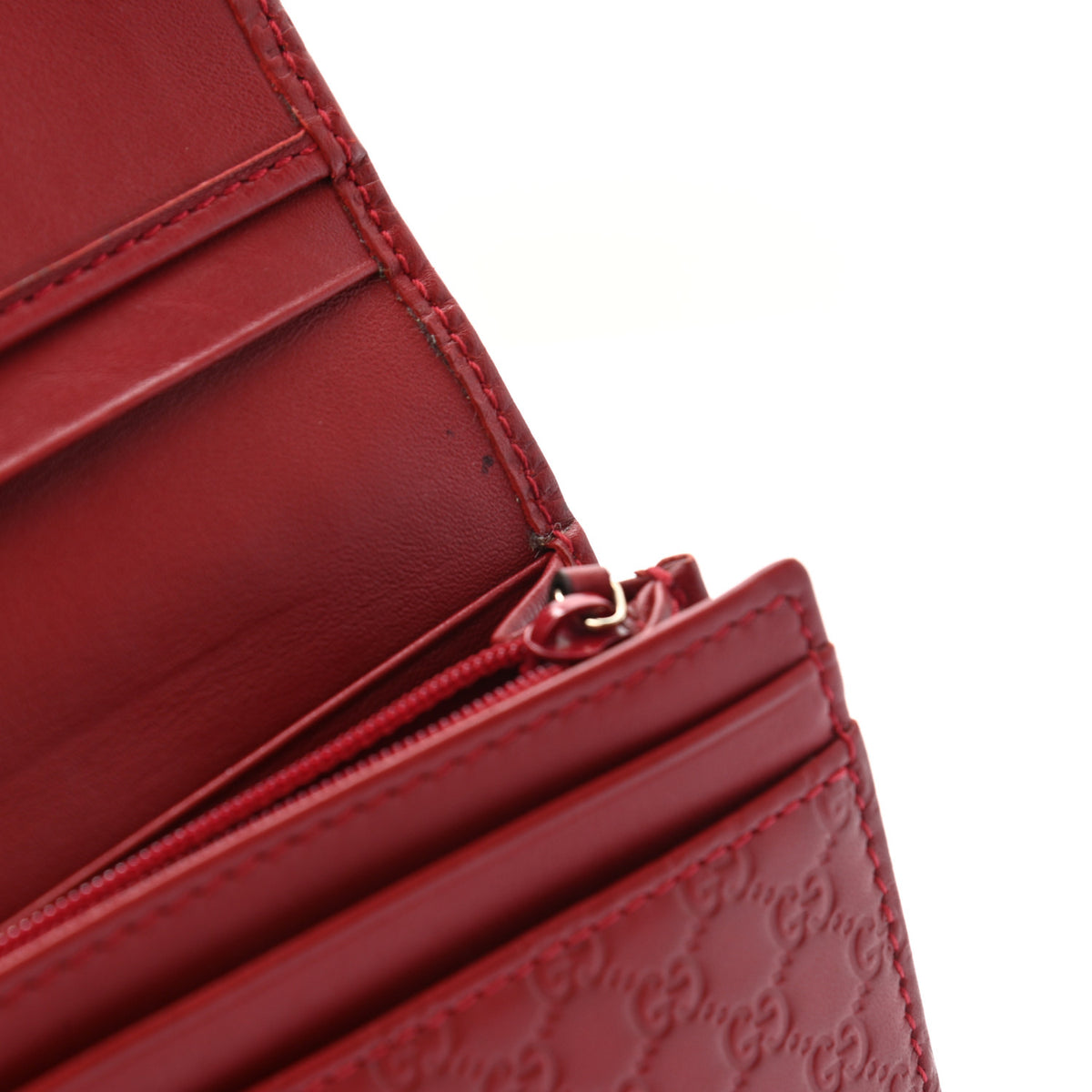 Soft Microguccissima Continental Wallet Red