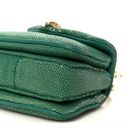 Bulgari Galuchat Serpenti Reverse Micro Top Handle Emerald Green 11 of 12
