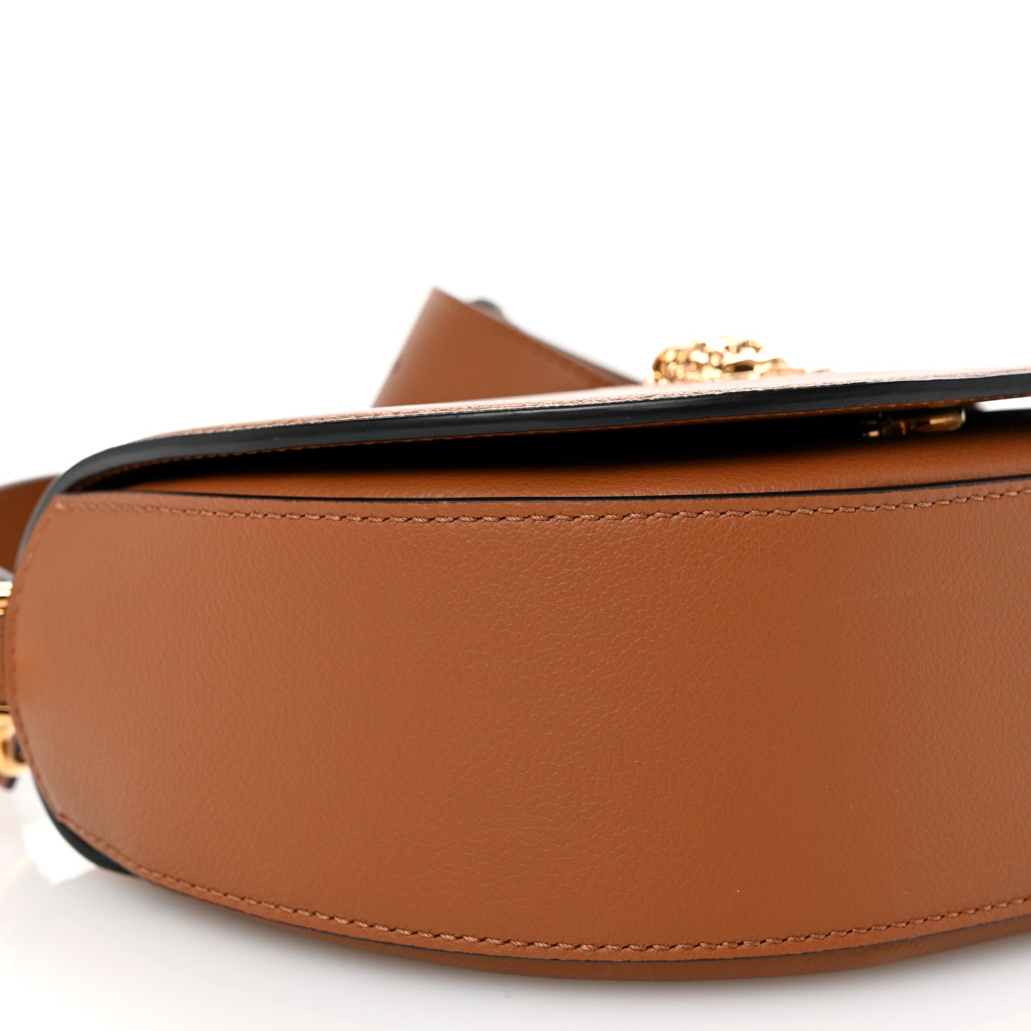 Versace Grained Calfskin La Medusa Small Shoulder Bag Brown 8 of 9