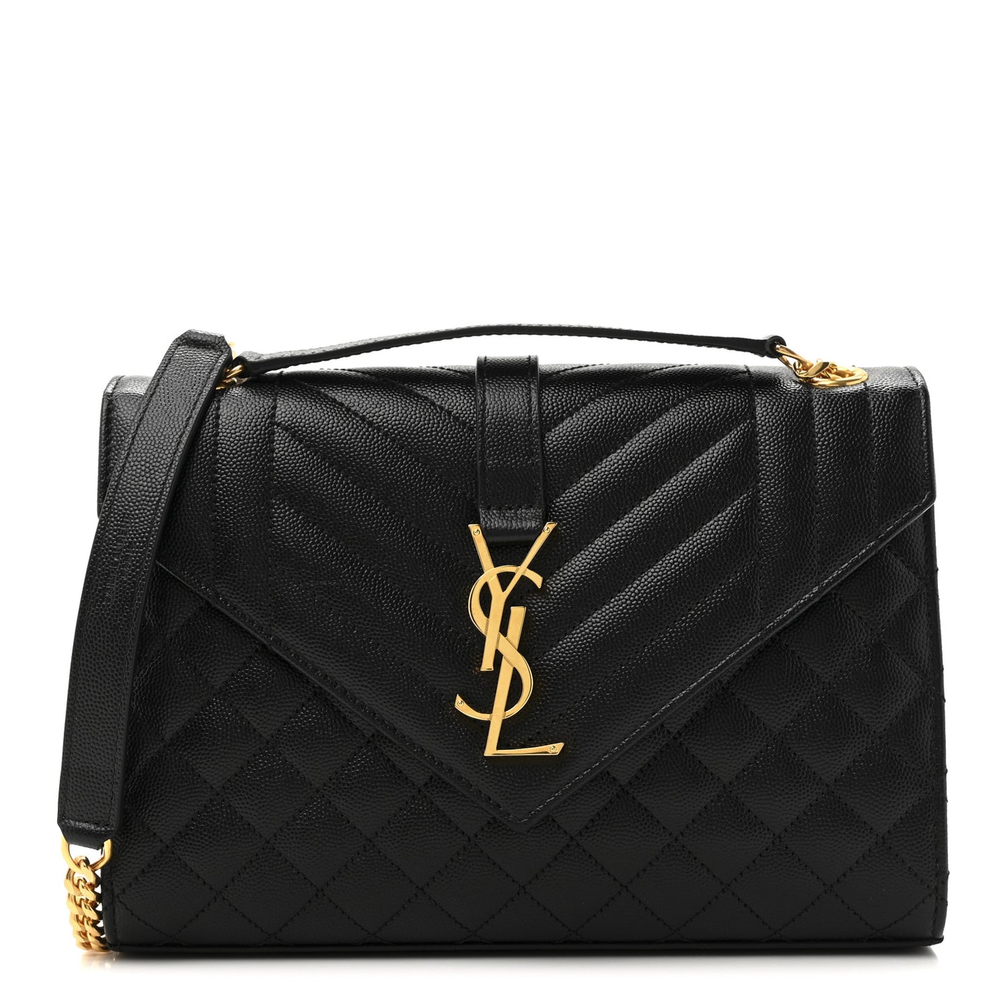 Grain De Poudre Textured Mixed Matelasse Triquilt Medium Monogram Satchel Black