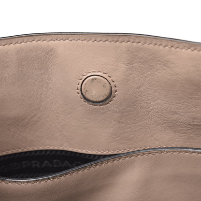 Prada Saffiano Soft Calfskin Small Zippered Tote Cipria 10 of 13