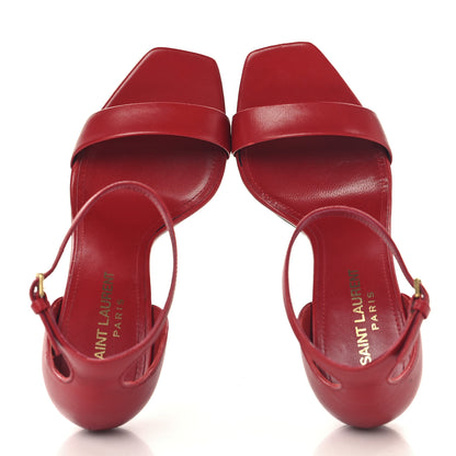 Saint Laurent Calfskin Amber 105 Ankle Strap Sandals 36 Red 2 of 10
