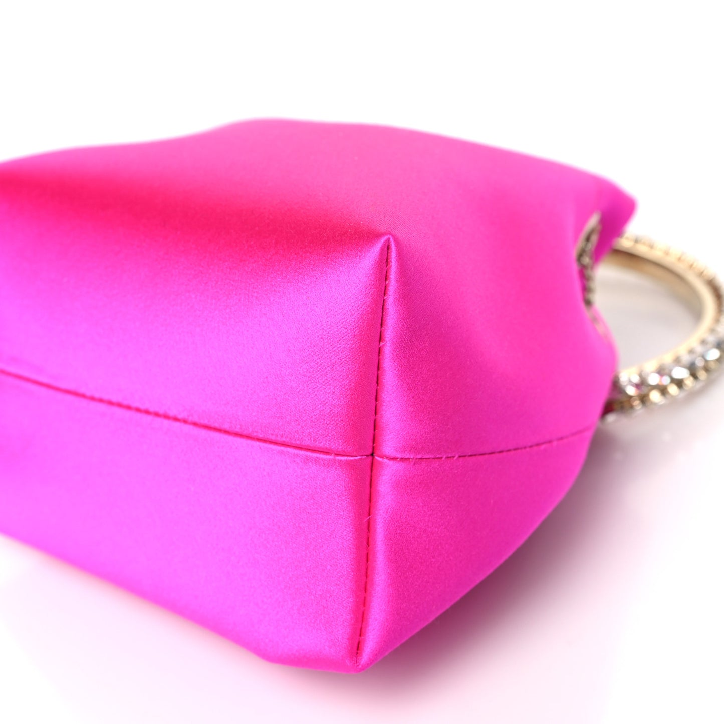 Satin Crystal Embellished Bon Bon Bag Fuchsia
