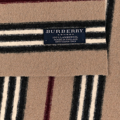 Burberry Lambswool Stripe Scarf Camel 3 of 3