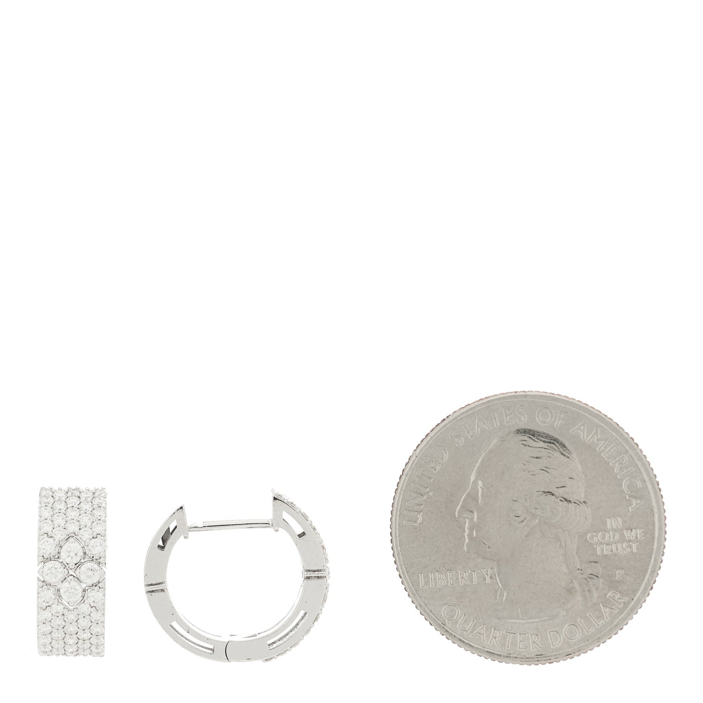18K White Gold Love in Verona Huggie Hoop Earrings