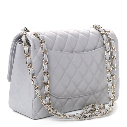 Chanel Caviar Quilted Jumbo Double Flap Grey 2 of 4