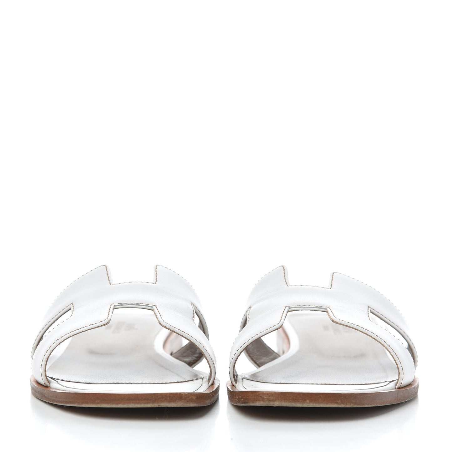 Box Calfskin Oran Sandals 36 White