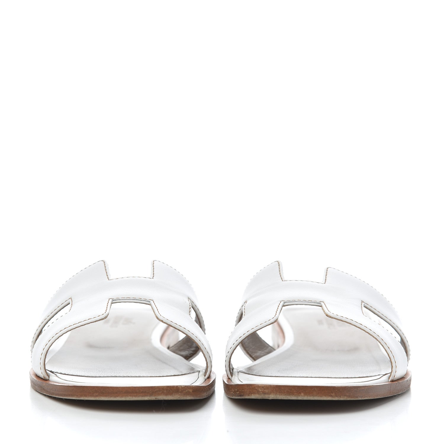 Hermes Box Calfskin Oran Sandals 36 White 2 of 20