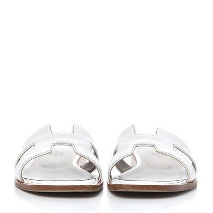 Hermes Box Calfskin Oran Sandals 36 White 2 of 20