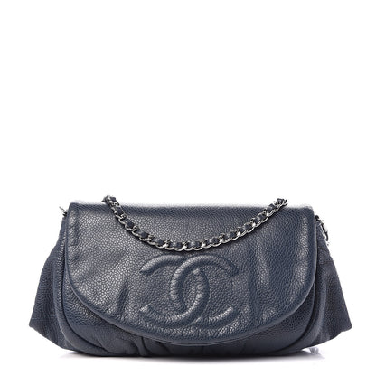 Chanel Caviar Half Moon Wallet On Chain WOC Blue 1 of 13