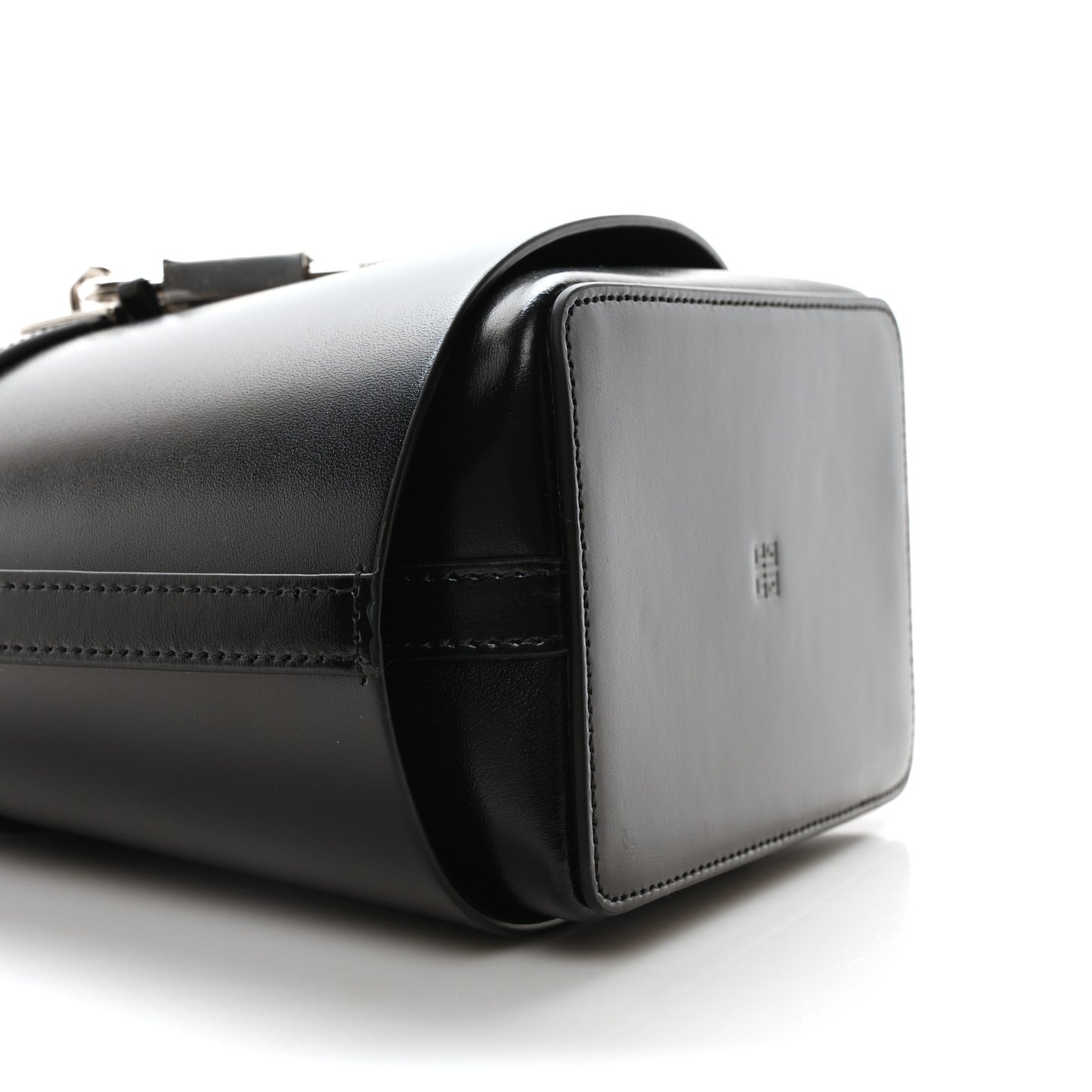 Box Calfskin Shark Lock Bucket Bag Black