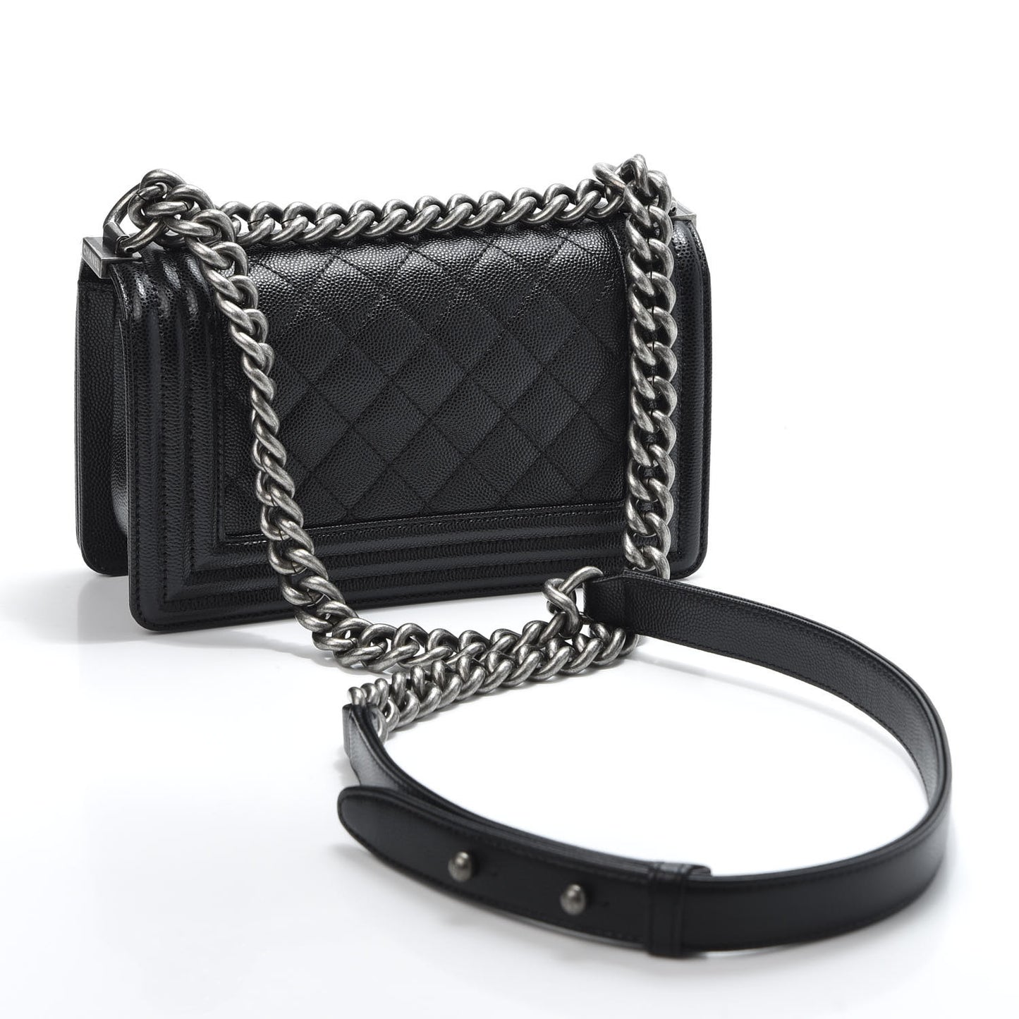 Caviar Quilted Small Boy Flap Black