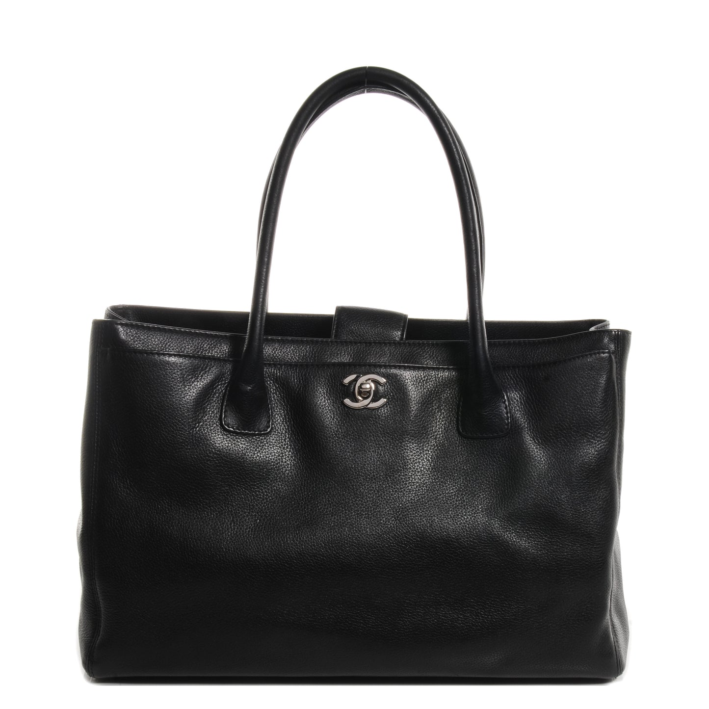 Calfskin Cerf Shopper Tote Black