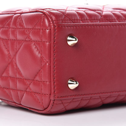 Christian Dior Lambskin Cannage Small My Lady Dior Red 9 of 11