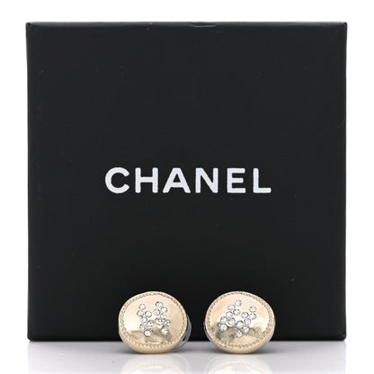 Chanel Crystal CC Round Earrings Gold 5 of 5