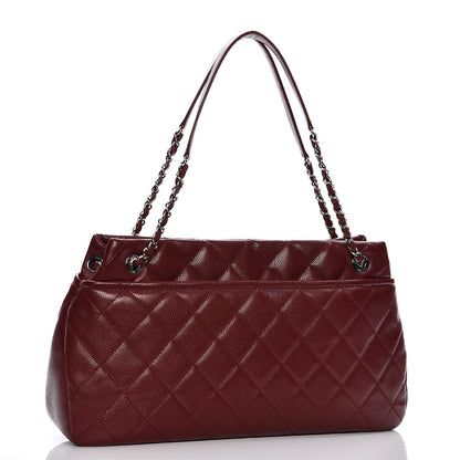 Chanel Caviar Quilted Timeless CC Soft Tote Dark Red 3 of 11