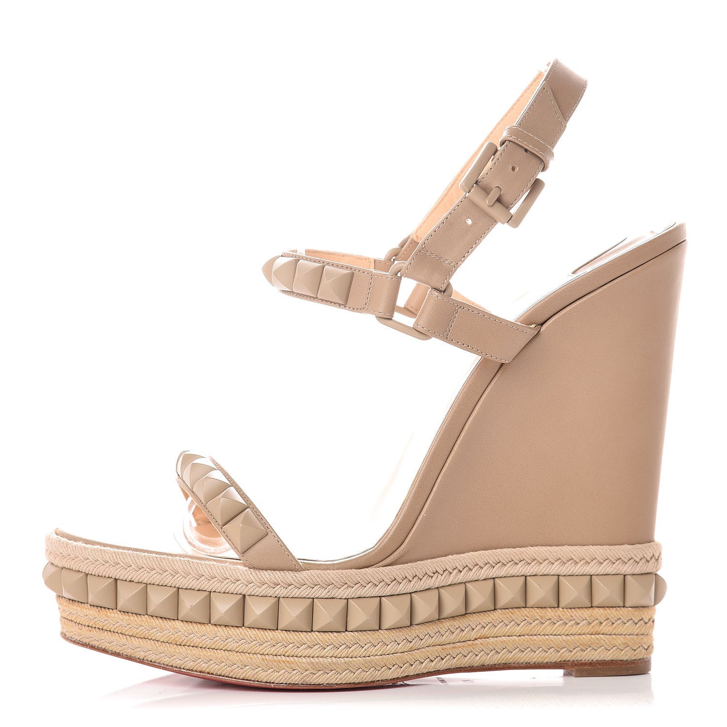 Calfskin Rope Cataclou 140 Wedge Sandals 40 Nude