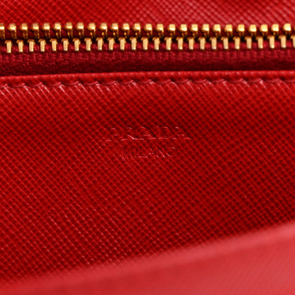 Prada Saffiano Metal Flap Wallet With Strap Fuoco 6 of 16