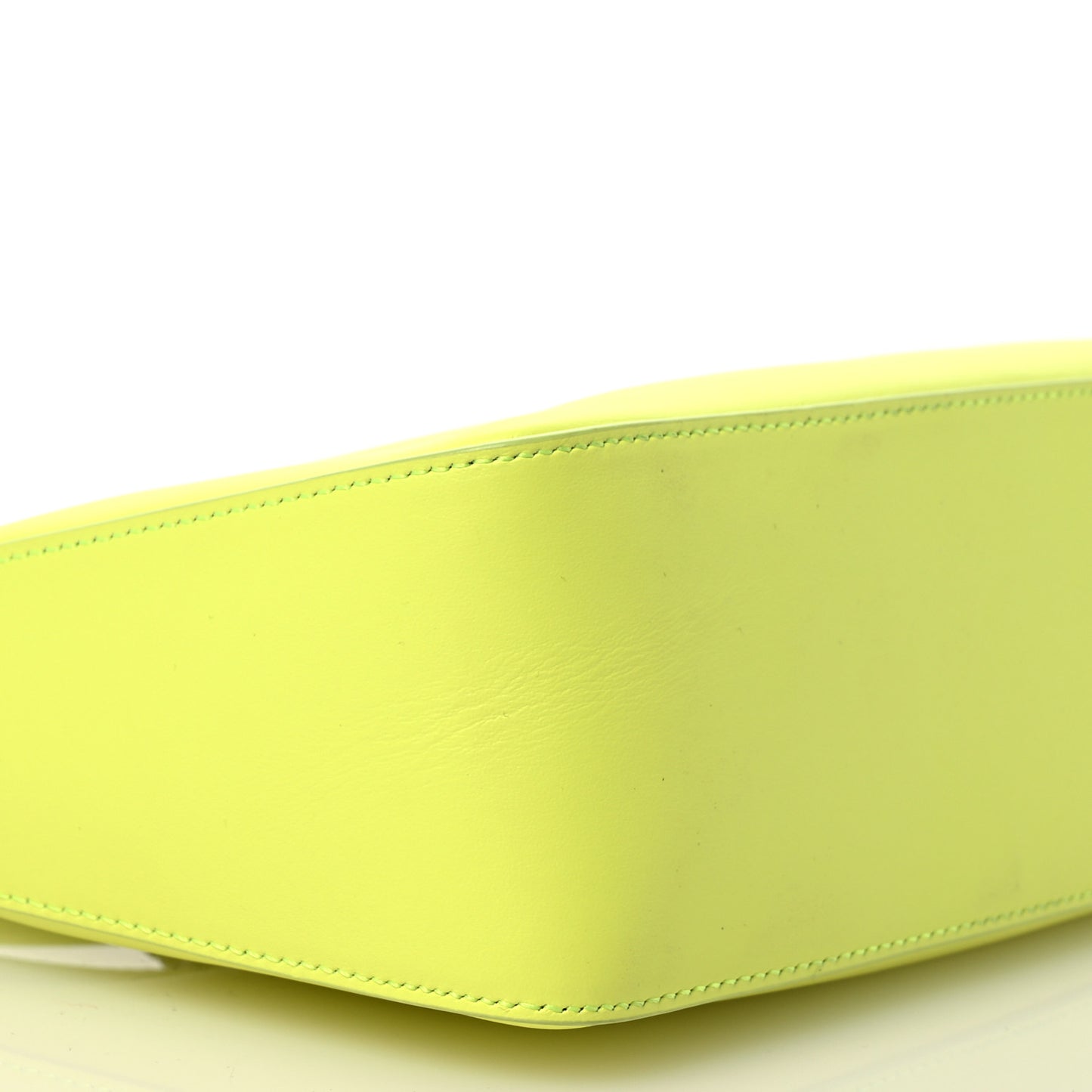 Smooth Calfskin Small Moon Cut Out Shoulder Bag Fluo Yellow