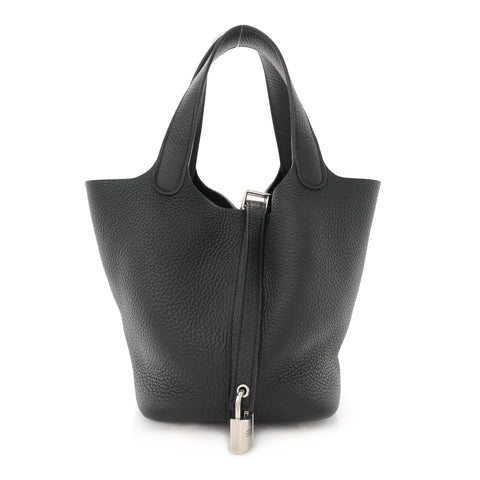 Taurillon Clemence Picotin Lock 18 PM Black