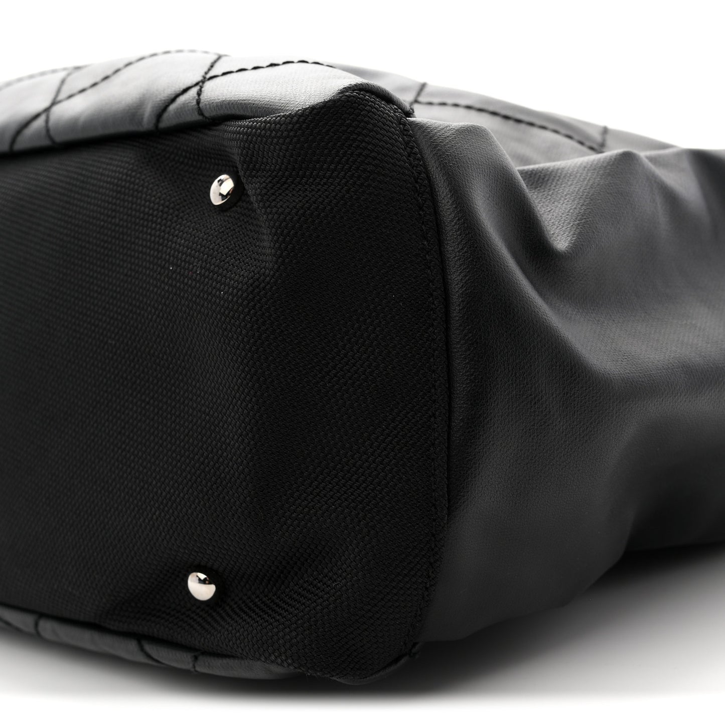 Coated Canvas Quilted Large Paris Biarritz Tote Black
