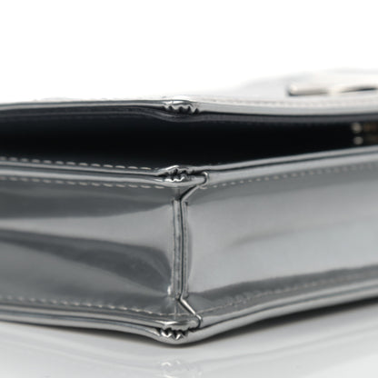 Christian Dior Metallic Micro-Cannage Diorama Wallet on Chain Pouch Argent 8 of 11