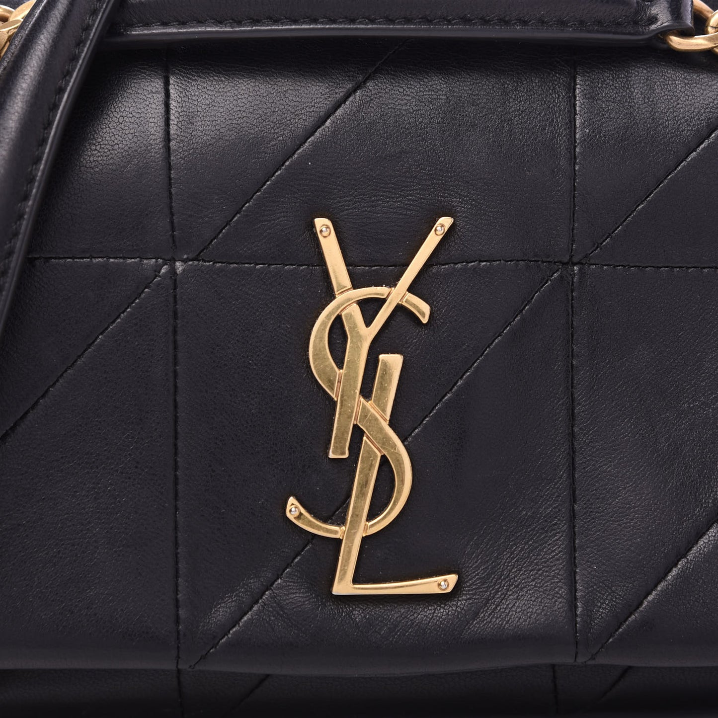 Lambskin Patchwork Monogram Small Jamie Black