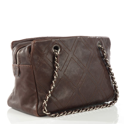 Chanel Calfskin Small Diamond Stitch Tote Brown 3 of 7