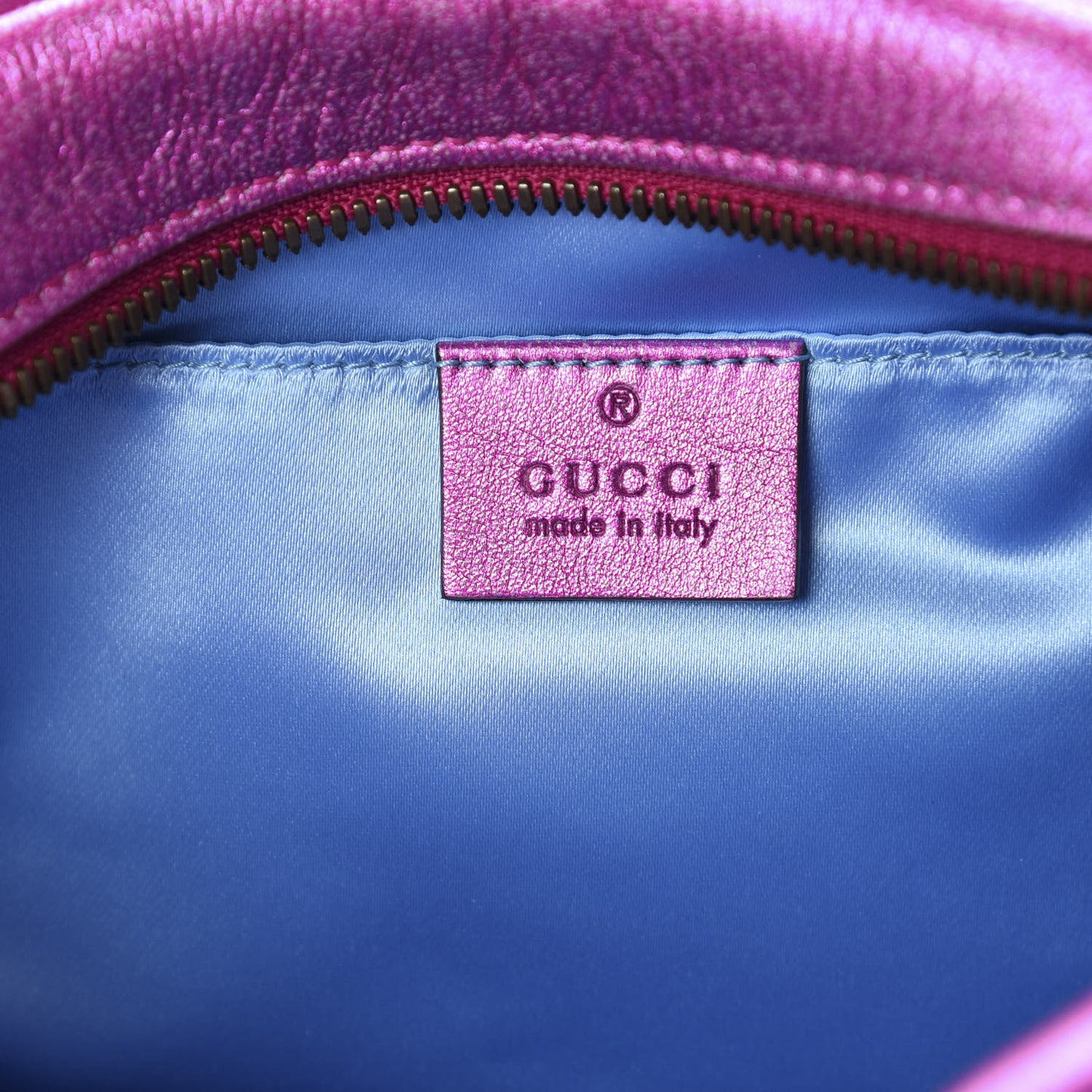 Laminated Nappa Matelasse Small GG Marmont Chain Shoulder Bag Fuxia Rosso Rosa