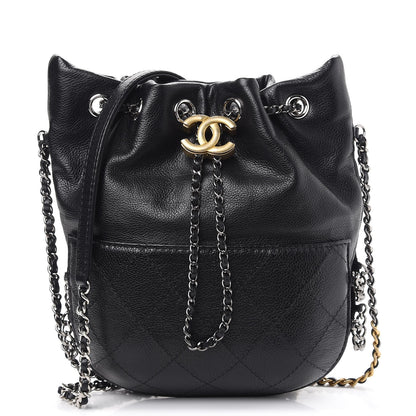 Chanel Calfskin Quilted Small Gabrielle Bucket Black 1 of 9