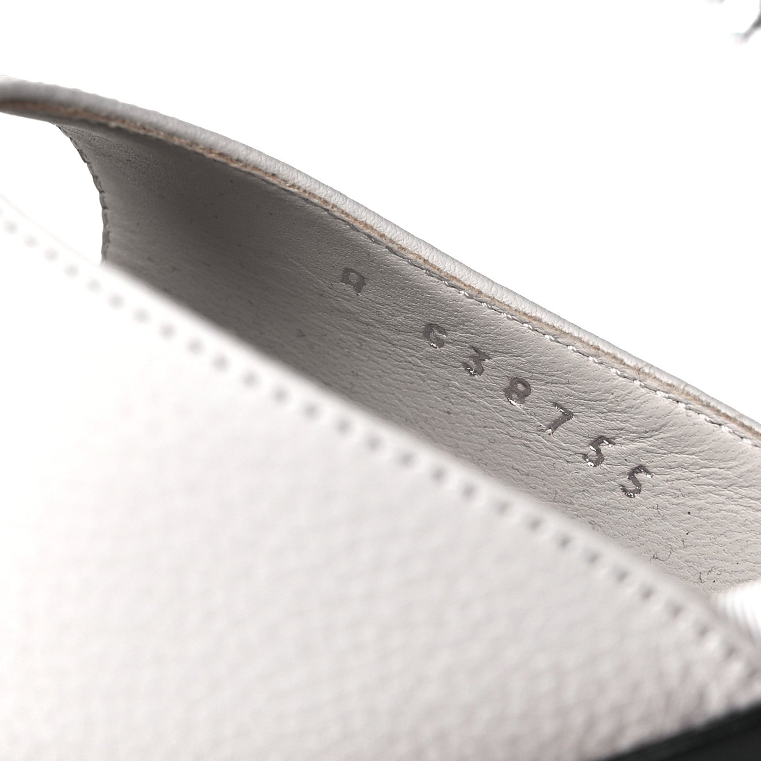 Chanel Grained Calfskin Strass CC Sandals 37.5 Light Gray 7 of 9