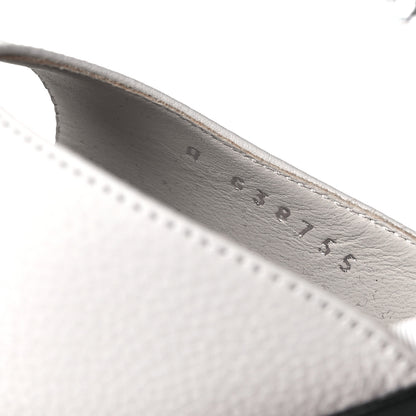 Chanel Grained Calfskin Strass CC Sandals 37.5 Light Gray 7 of 9