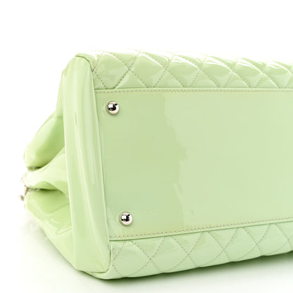 Chanel Patent Quilted Large Just Mademoiselle Bowling Bag Light Green 10 of 12