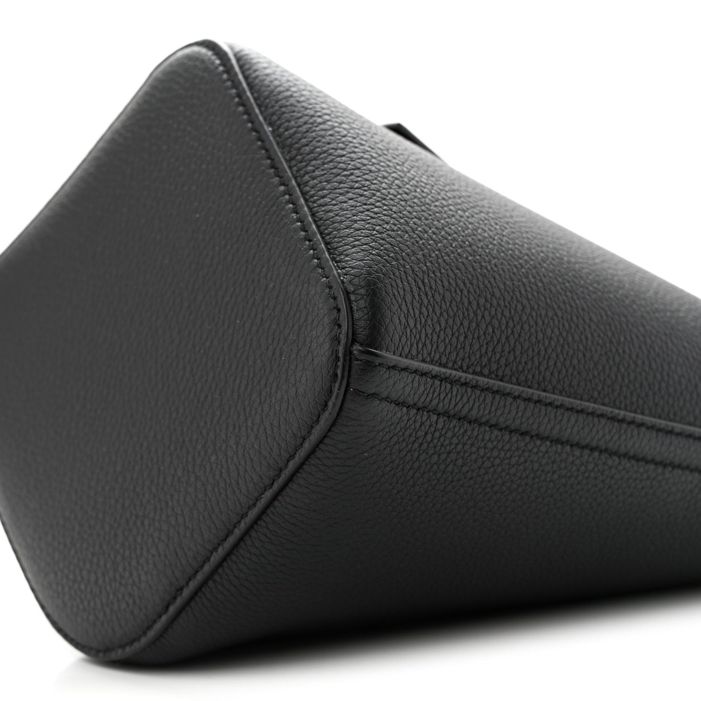 Soft Grained Calfskin Mini Pebble Bucket Bag Black