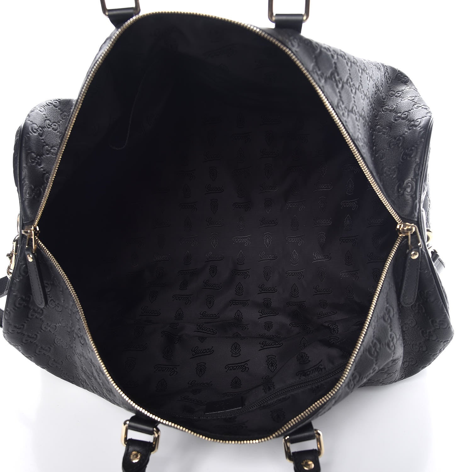 Gucci Guccissima Large Carry On Duffle Black 5 of 7
