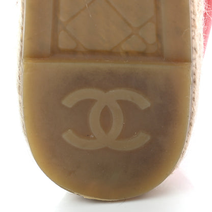 Chanel Lambskin CC Espadrilles 37 Red 10 of 18