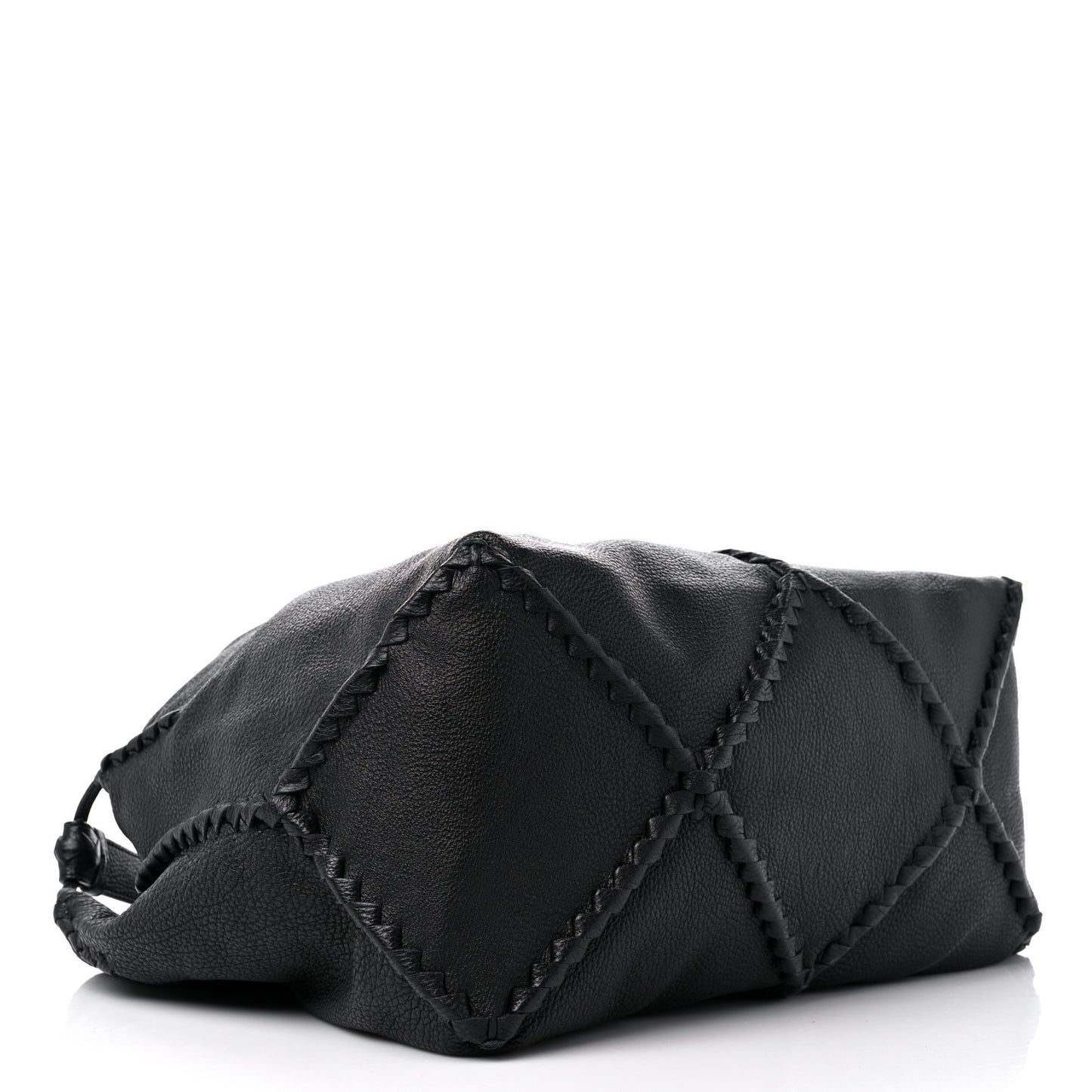 Washed Cervo Deerskin Large Hobo Black