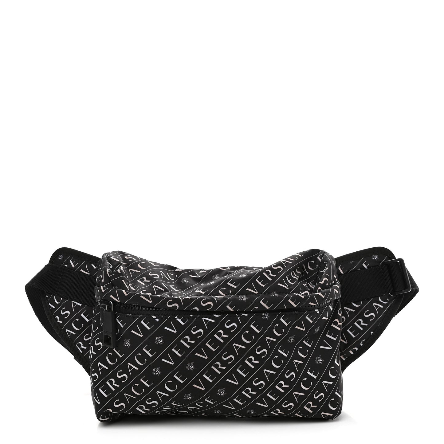Nylon Logo Belt Bag Black White