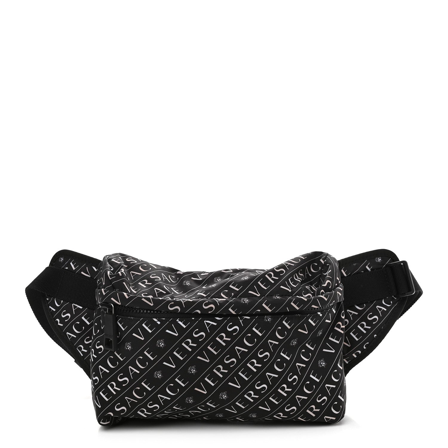 Versace Nylon Logo Belt Bag Black White 1 of 9