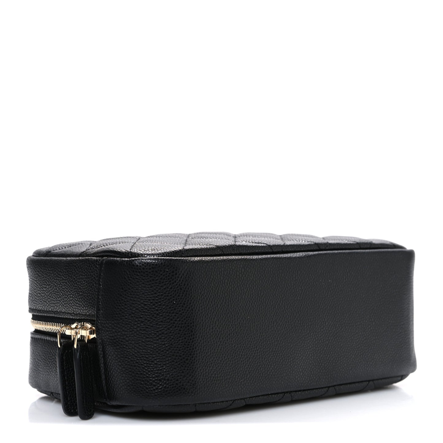 Caviar Quilted Medium Curvy Pouch Cosmetic Case Black