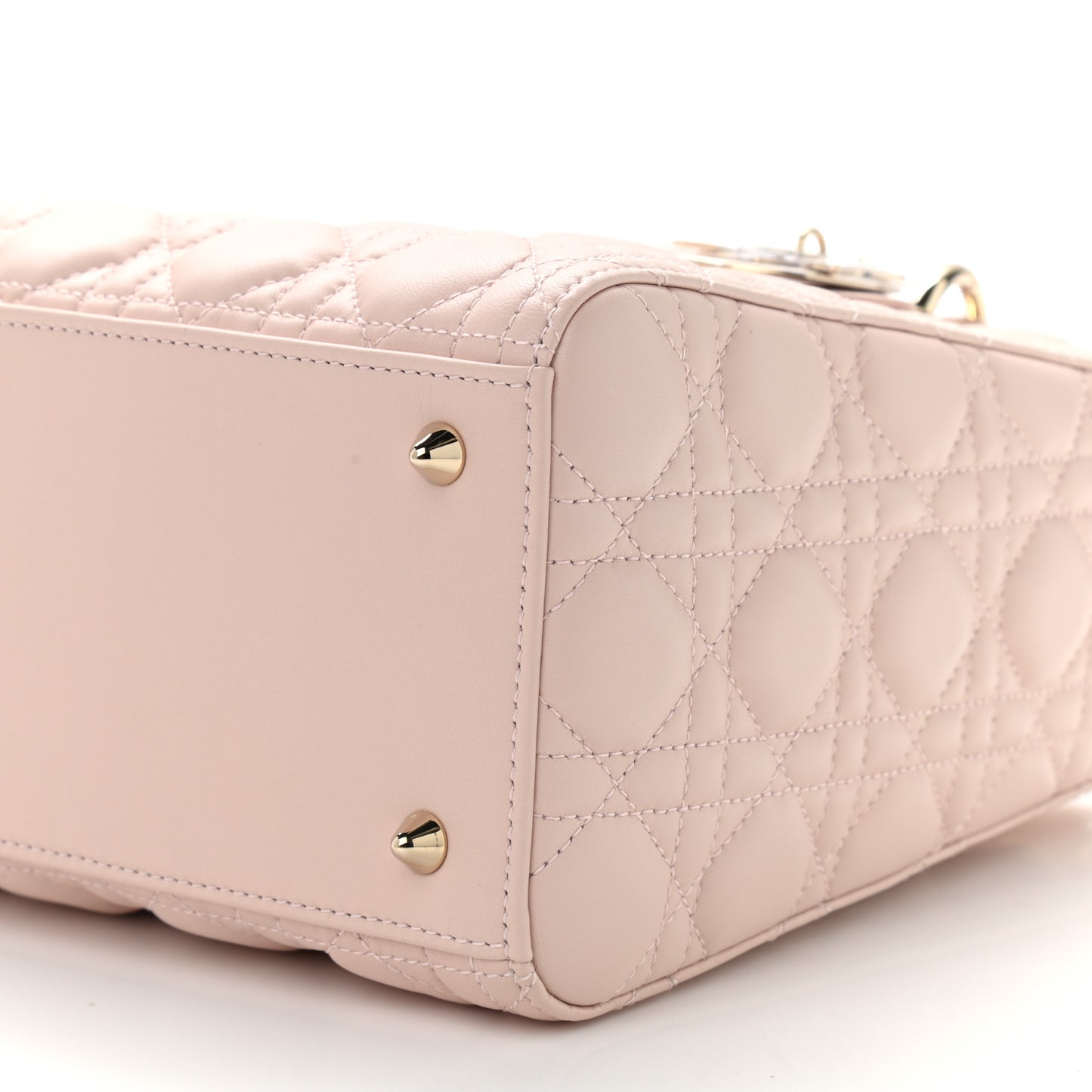 Lambskin Cannage Medium Lady Dior Rose Poudre