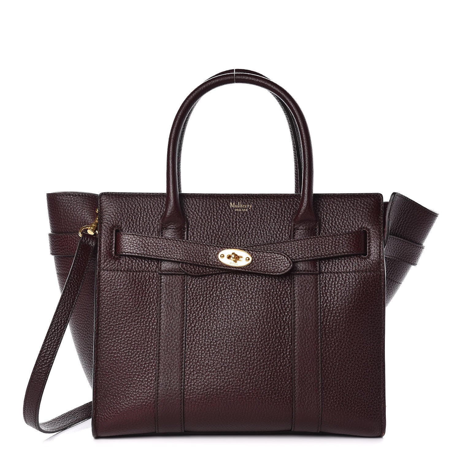 Mulberry Grain Vegetable Tanned Calfskin Small Zipped Bayswater Oxblood 1 of 13