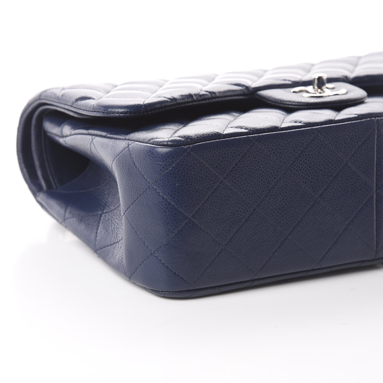Chanel Caviar Quilted Jumbo Double Flap Navy Blue 5 of 9