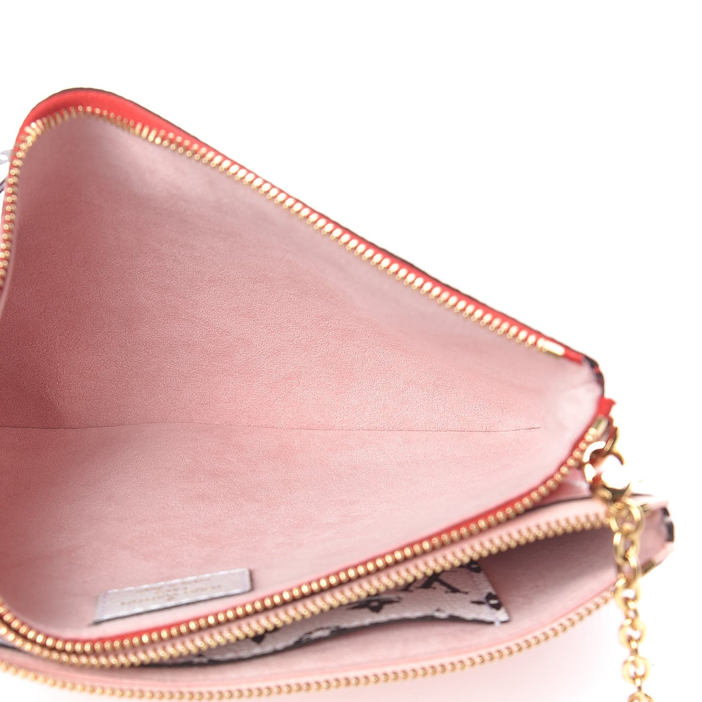 Monogram Giant Double Zip Pochette Rouge