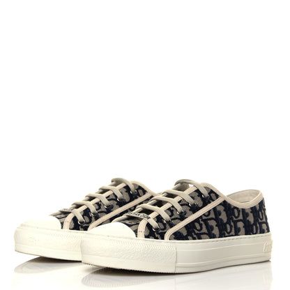 Christian Dior Canvas Oblique Walk'N'Dior Low Top Sneakers 38 Deep Blue 3 of 7