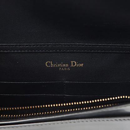 Christian Dior Metallic Patent Micro-Cannage Diorama Wallet on Chain Pouch Silver 5 of 8