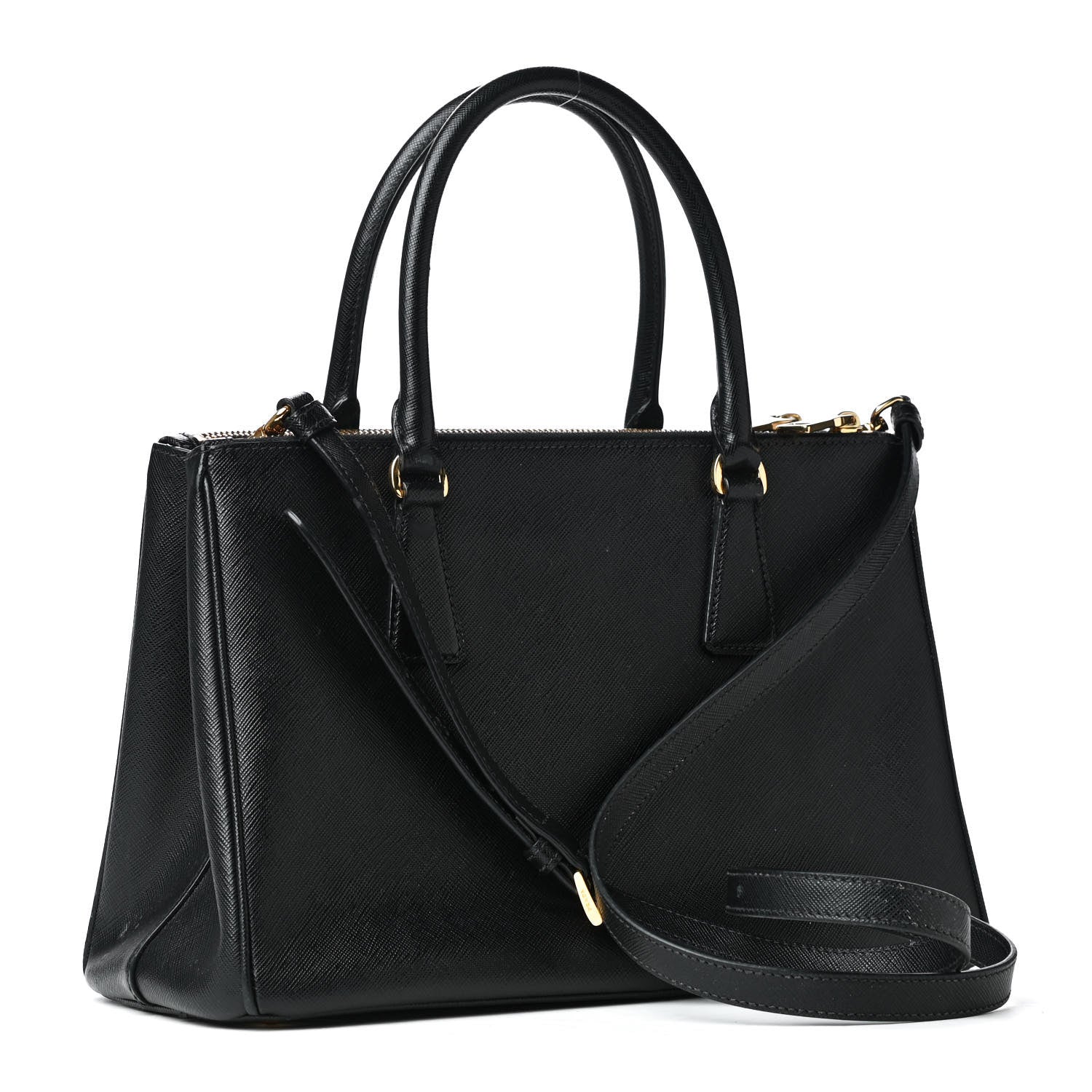 Prada Saffiano Small Galleria Double Zip Tote Black 2 of 17